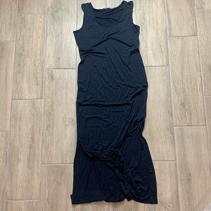 Find Fitted Cut Out Shoulder Black Maxi Dress Size XL